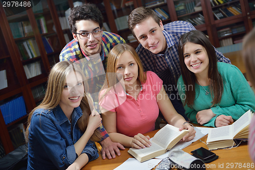 Image of happy teens group in school