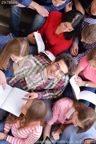 Image of happy teens group in school