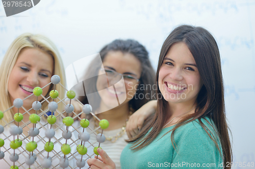 Image of happy teens group in school