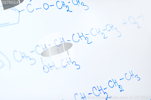 Image of chemical molecule structure on white boar