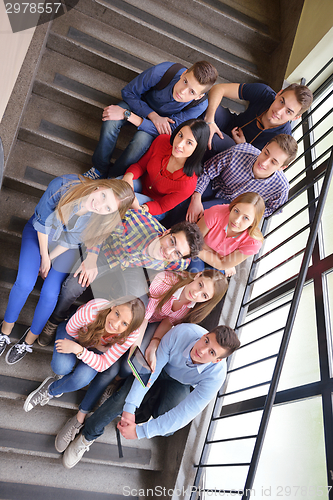 Image of happy teens group in school