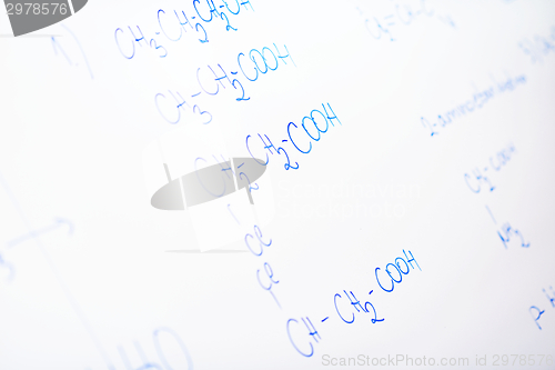 Image of chemical molecule structure on white boar