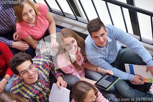 Image of happy teens group in school