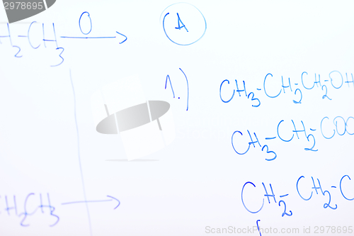 Image of chemical molecule structure on white boar