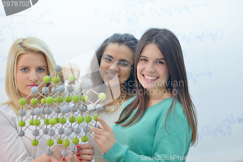 Image of happy teens group in school