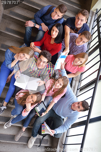 Image of happy teens group in school