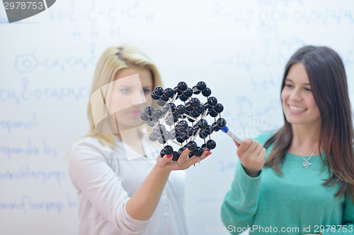 Image of happy teens group in school