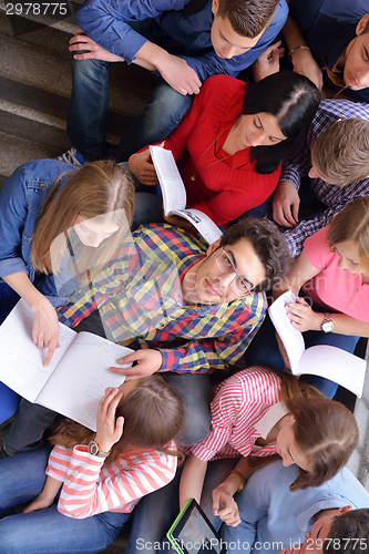Image of happy teens group in school