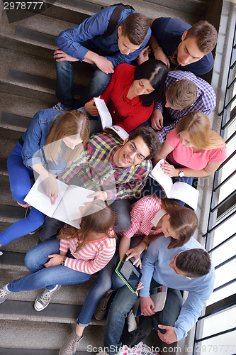 Image of happy teens group in school