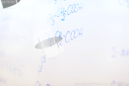 Image of chemical molecule structure on white boar