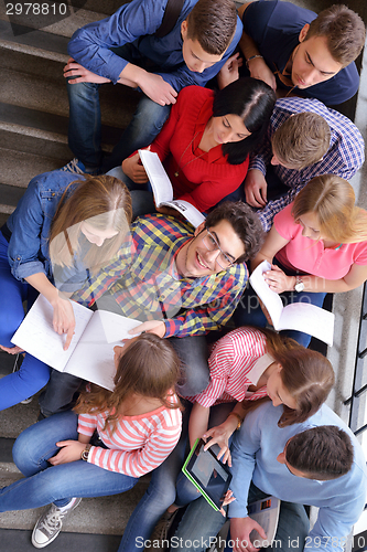 Image of happy teens group in school