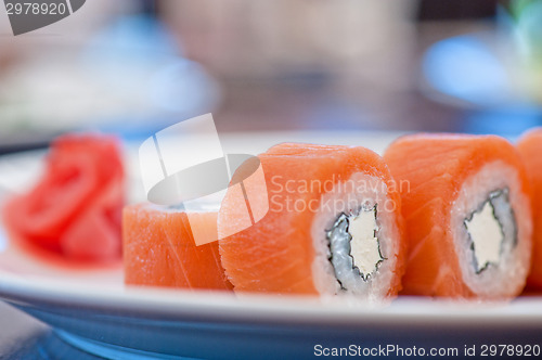 Image of Salmon roll sushi