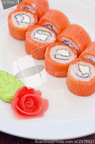 Image of Salmon roll sushi