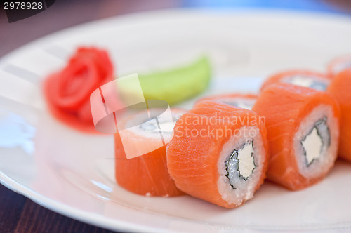 Image of Salmon roll sushi