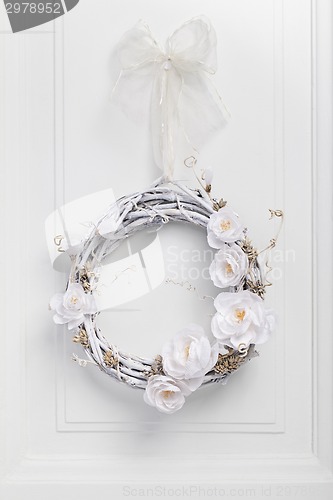 Image of White festive twig wreath