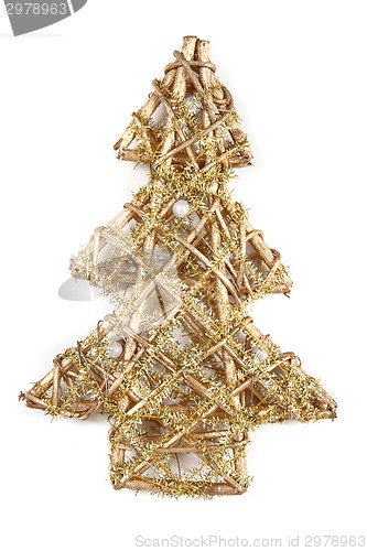 Image of golden christmas tree symbol