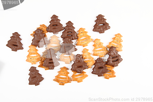 Image of cookies (christmas tree shape) background