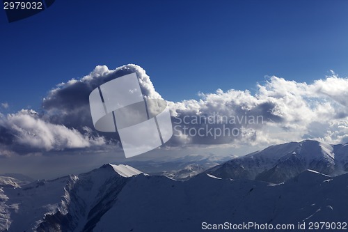 Image of Evening sunlight mountains