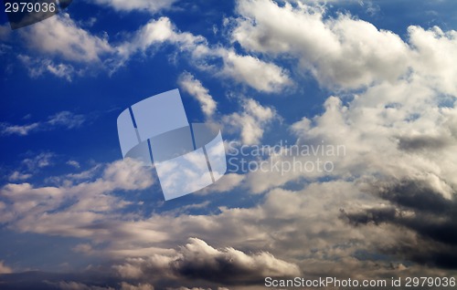 Image of Blue sky and evening sunlight clouds 