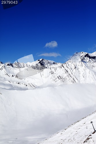 Image of Snowy mount at sunshine day
