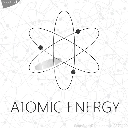 Image of Atom illustration over seamless atoms background