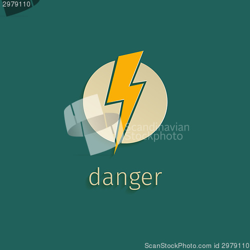 Image of Flat lightning icon in retro style