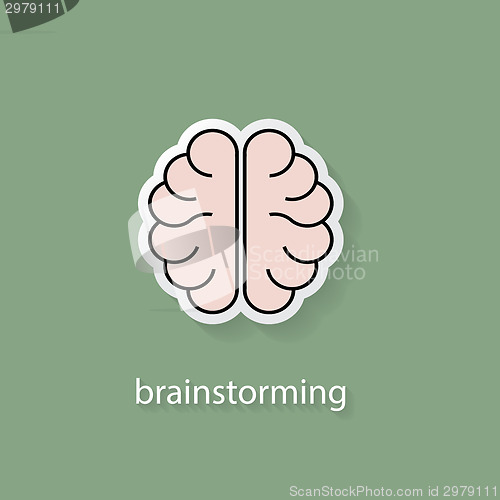 Image of Flat style brain vector icon