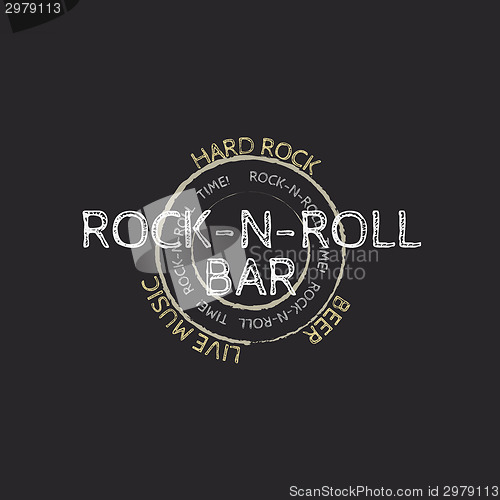 Image of rock and roll bar stamp