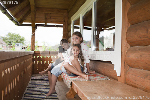Image of Children in national Ukrainian shirts