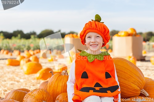 Image of kid at pumpkin patch