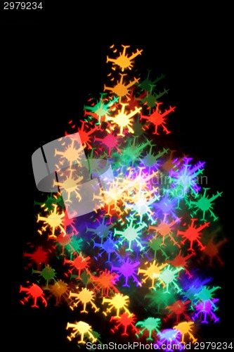 Image of abstract color christmas light background (xmas tree)