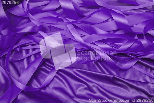 Image of purple satin ribbons