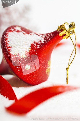 Image of Christmas ball and ribbon