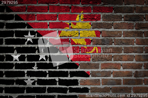 Image of Brick wall texture with flag