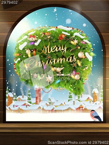 Image of Christmas fir tree Bubble for speech. EPS 10