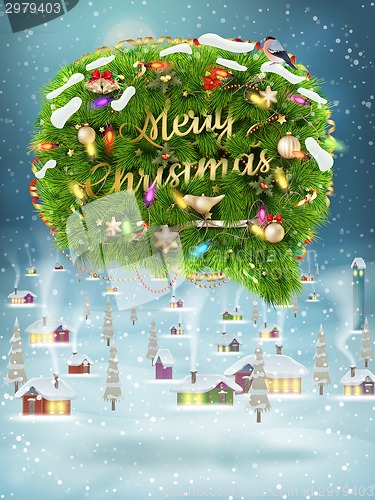Image of Christmas fir tree Bubble for speech. EPS 10