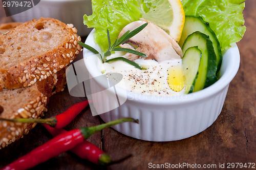 Image of fresh garlic cheese dip salad