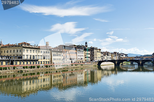 Image of Houses and river Arno Florence