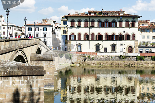 Image of Houses and river Arno Florence