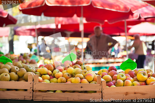 Image of Fruit market stall.