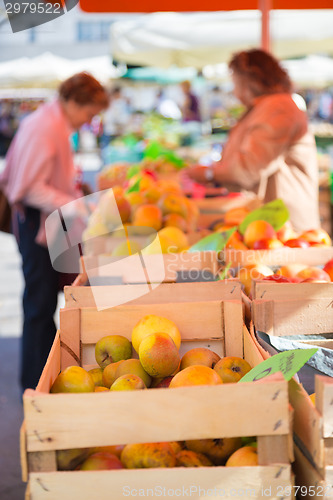 Image of Fruit market stall.