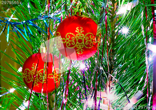 Image of 	Beautiful decorations for the Christmas tree