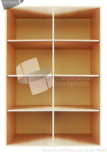 Image of Blank wooden bookshelf 