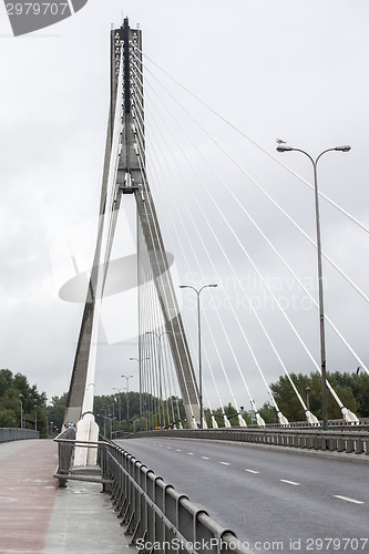 Image of Swietokrzyski bridge over the Vistula river in Warsaw