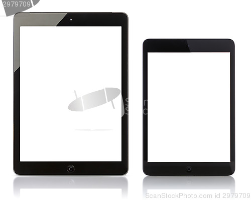 Image of Apple iPad Air and iPad Mini with blank screen