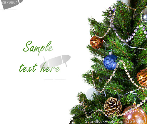 Image of New Year tree on white background