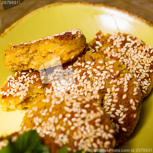 Image of Middle East cuisine. a plate of delicious falafels