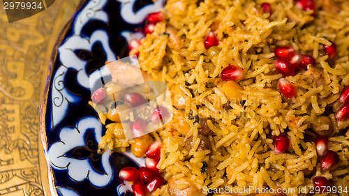 Image of Oriental shah pilaf, pilaw, plov, rice with meat