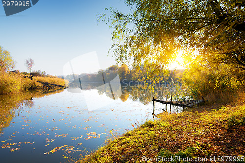 Image of Autumn and calm river