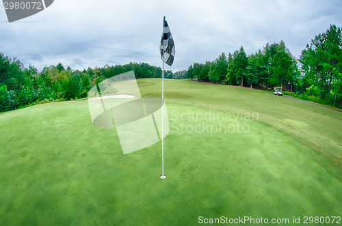 Image of golf course on a cloudy day
